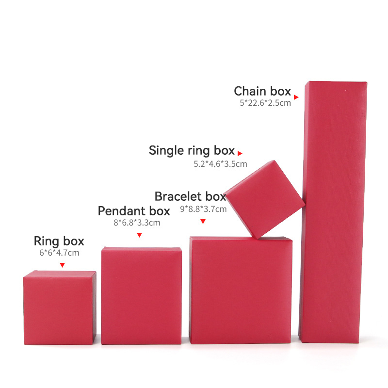 red Middle ring box 5.9x5.9x4.6cm