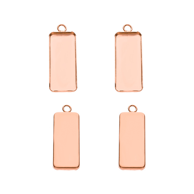 9:rose gold color rectangle 10*25mm