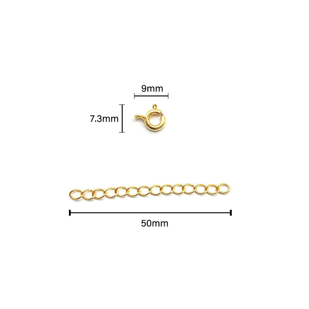 Spring buckle ( opening ) + 5CM tail chain