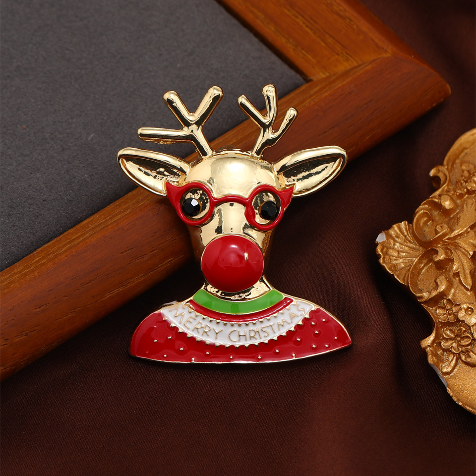 Red Nose Christmas Elk 40x48mm