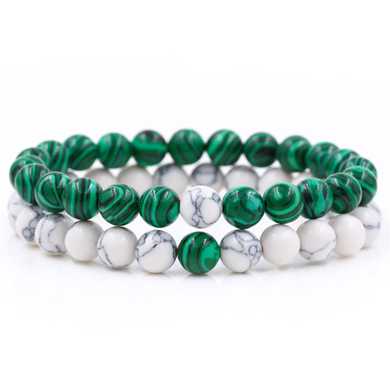 White stone + malachite