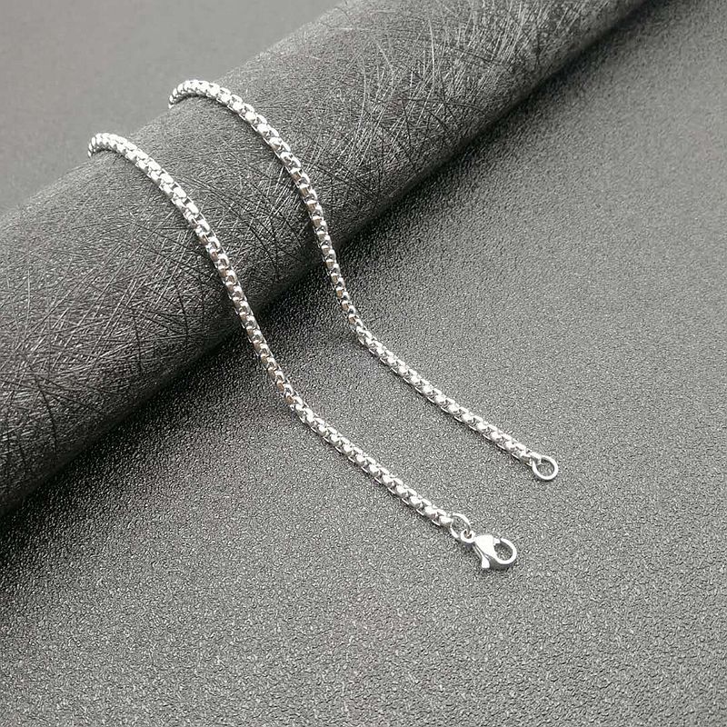 4:Silver 3mm*61cm Square bead chain