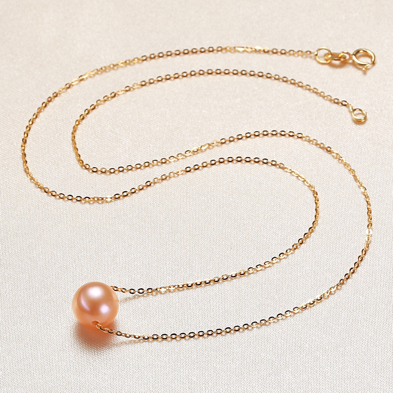 2:pink pearl with gold chain