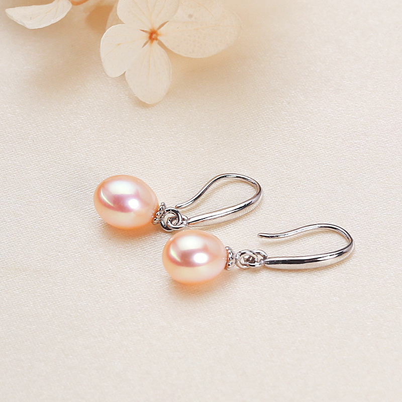 5:7mm pink pearl with platinum ear hook