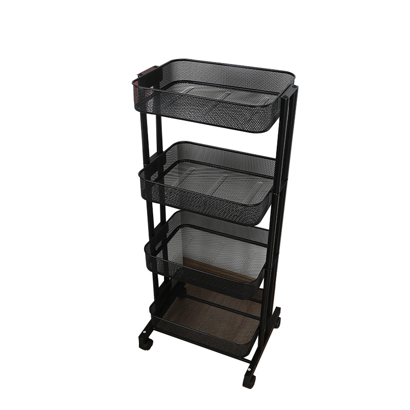 [New] Cave basket cart four layers (black)