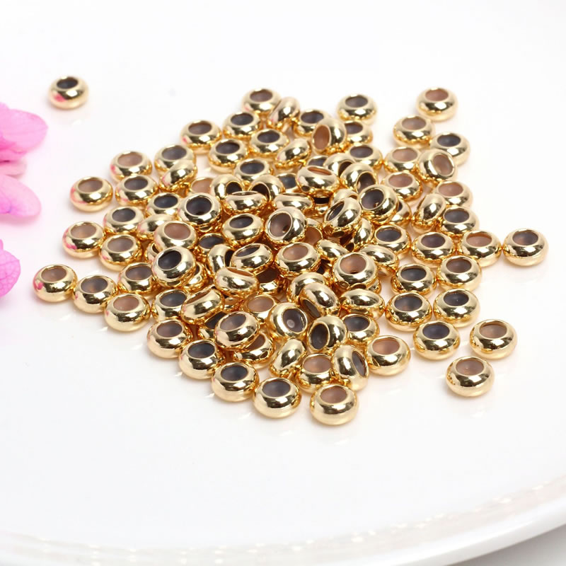 14K Gold color Silicone beads 3mm