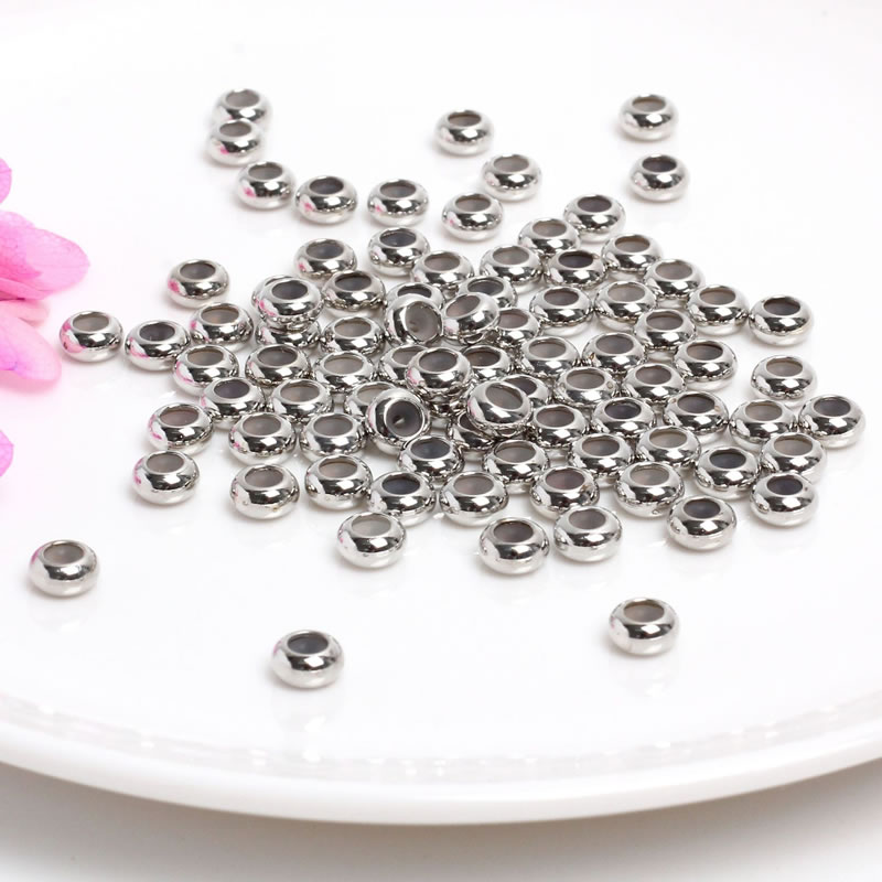 platinum color Silicone beads 3mm