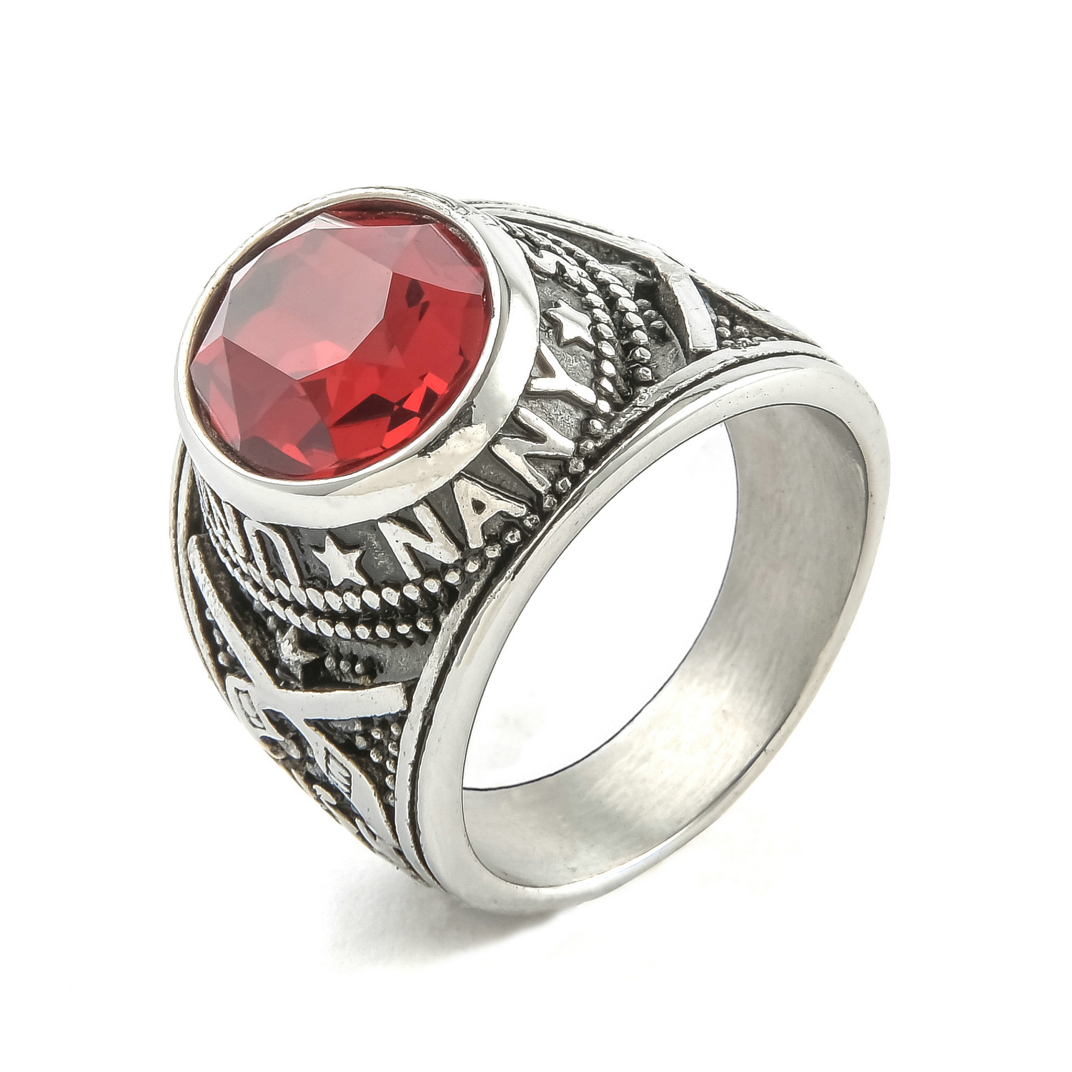 steel color with red rhinestone 7#