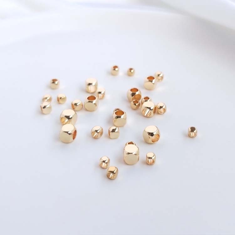 14K gold plated 2x2mm