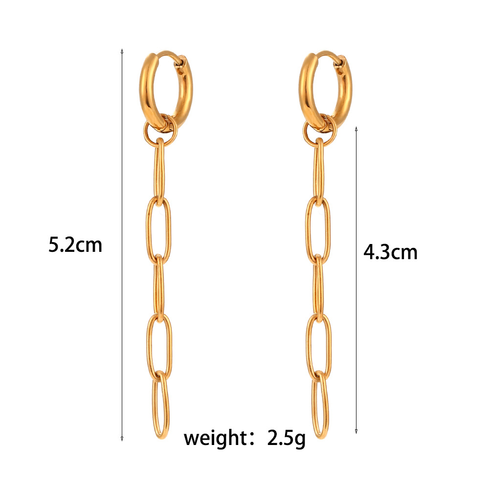Long loop needle chain earrings