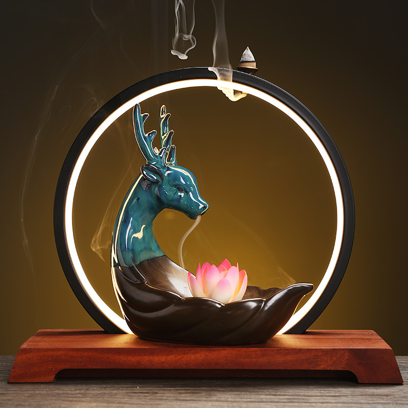 1:All the way companion/Pink Flower (deer   lamp ring)