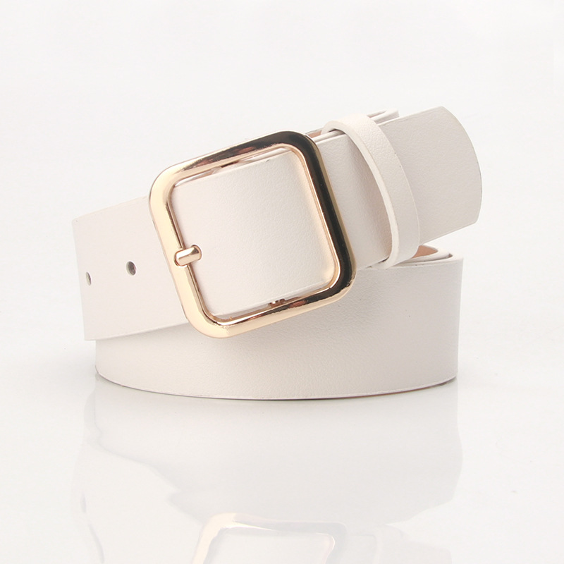 Gold buckle white