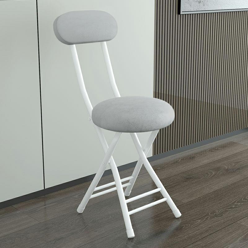 Leather gray folding chair ( white frame )