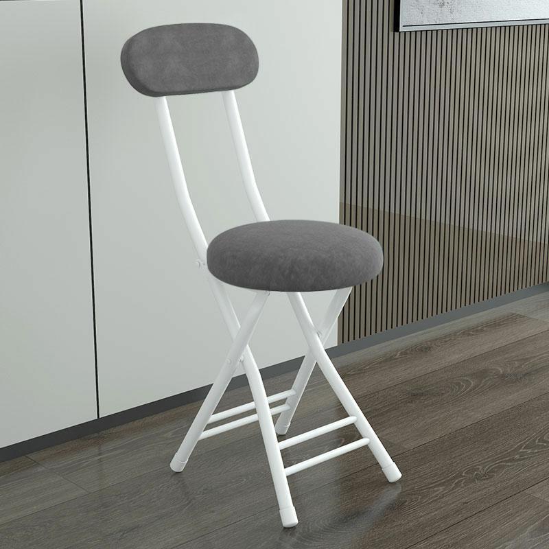 Pile gray folding chair ( white frame )