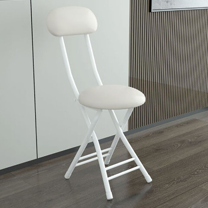 White sponge folding chair ( white frame )