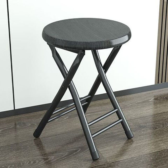 Black wood folding stool ( black frame )