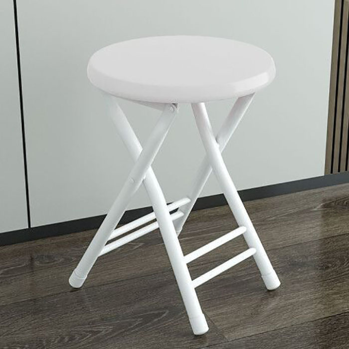 Plastic white folding stool ( white frame )