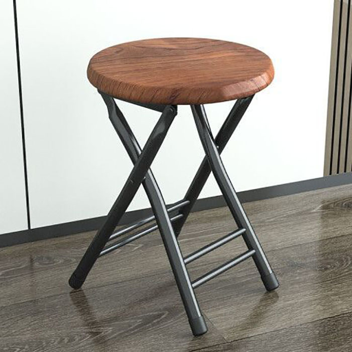 Deep wood folding stool ( black frame )