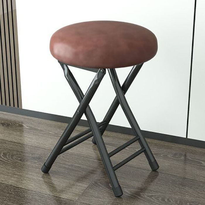 Brown sponge folding stool ( black frame )