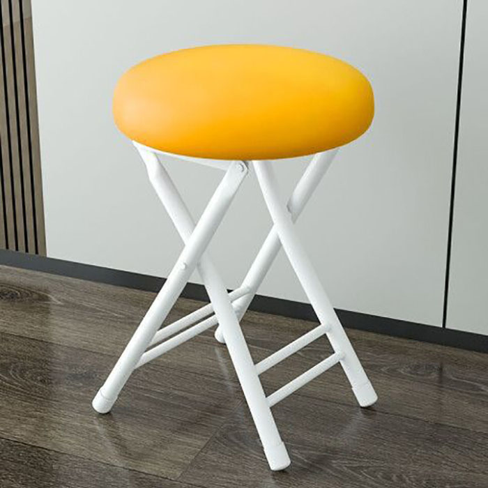 Yellow sponge folding stool ( white frame )