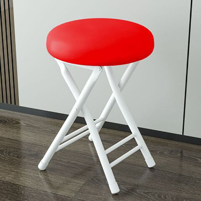 Red sponge folding stool ( white frame )