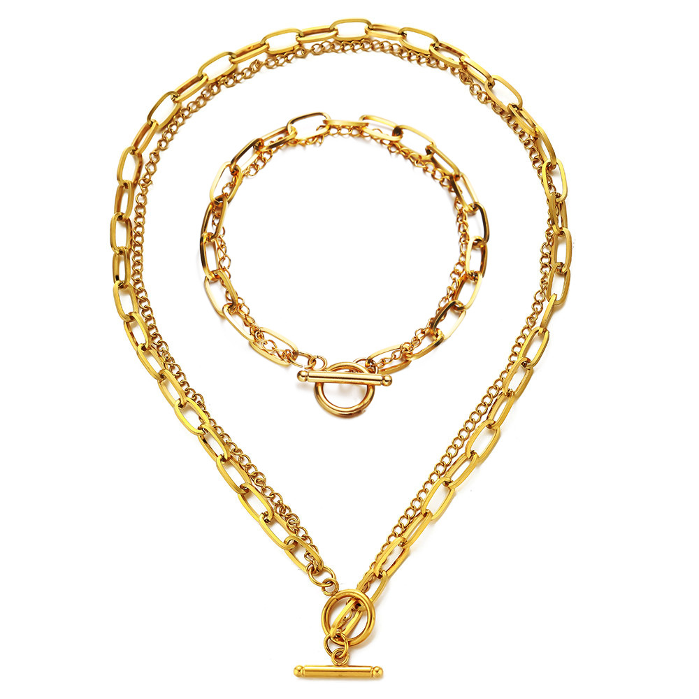 2:Necklace 45cm bracelet 18cm gold