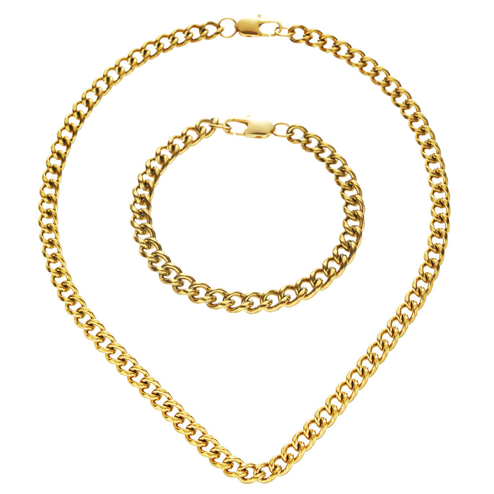 DZG387-398 Gold -18cm bracelet 50cm necklace