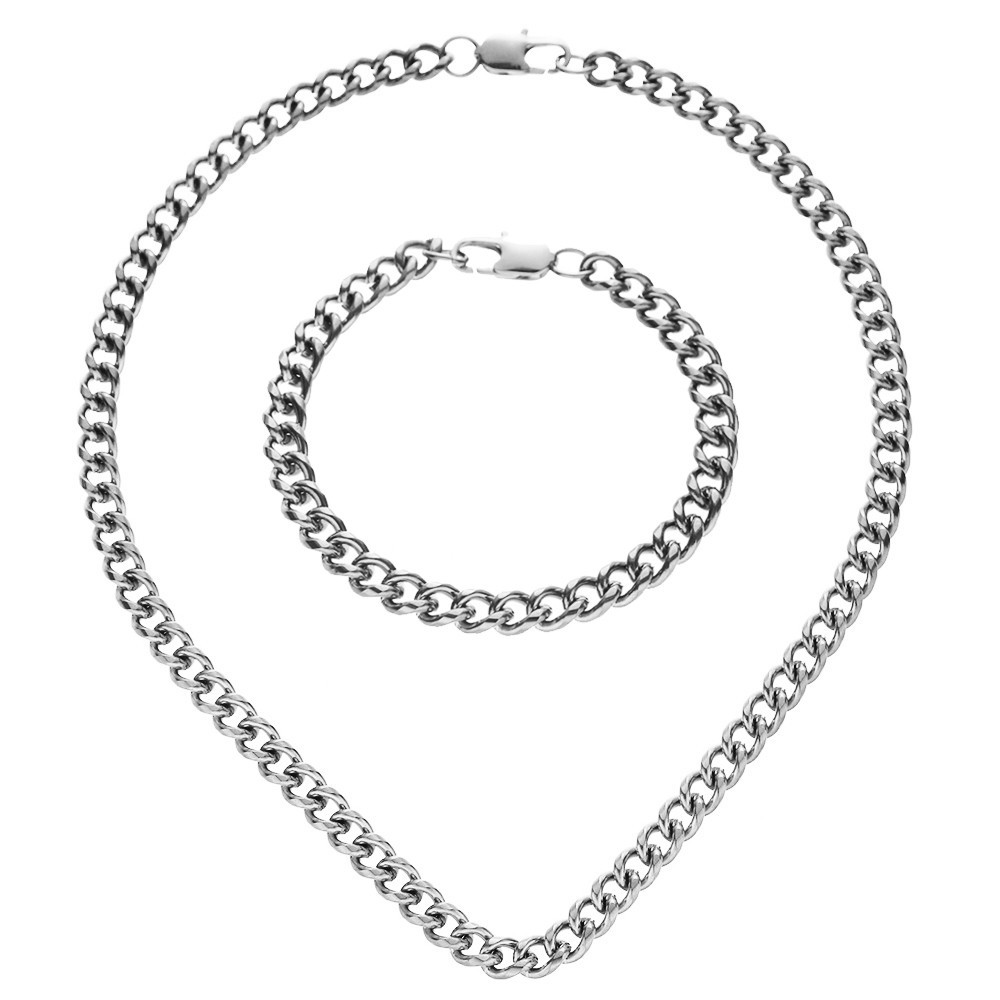 DZG387-398 Silver -18cm bracelet 50cm necklace