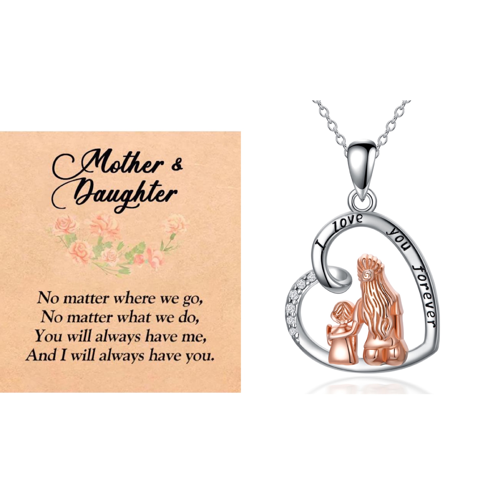 Necklace + mother and daughter card