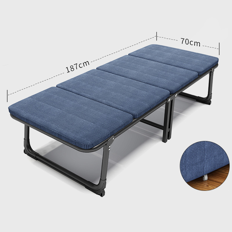 Folding bed-dark blue belt pulley187*70*35cm