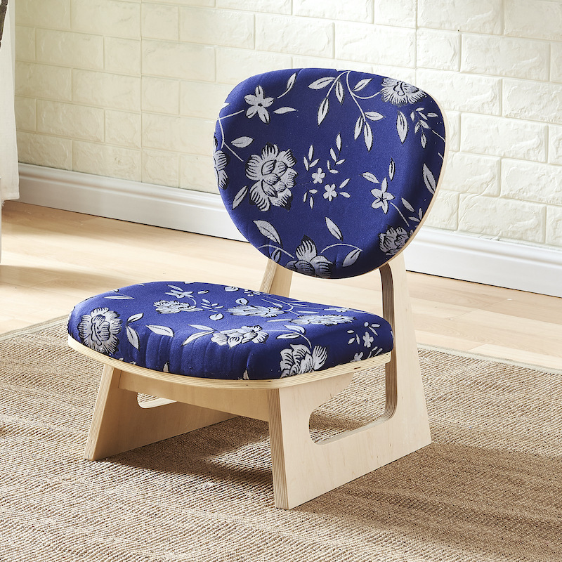 Sandal Wood Blue flower cushion