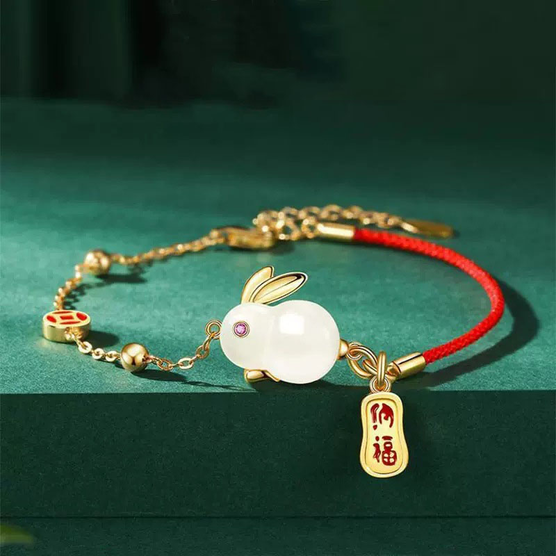 Half rope half chain Nafu + Rabbit bracelet