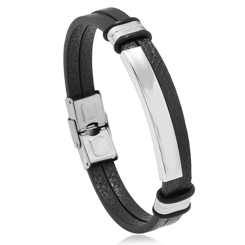 1:Style 1 black leather and white tube