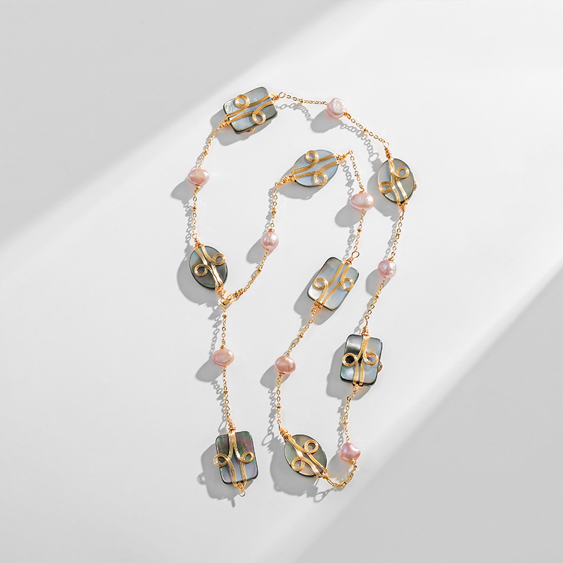 2:X2435 Braided Pearl Necklace