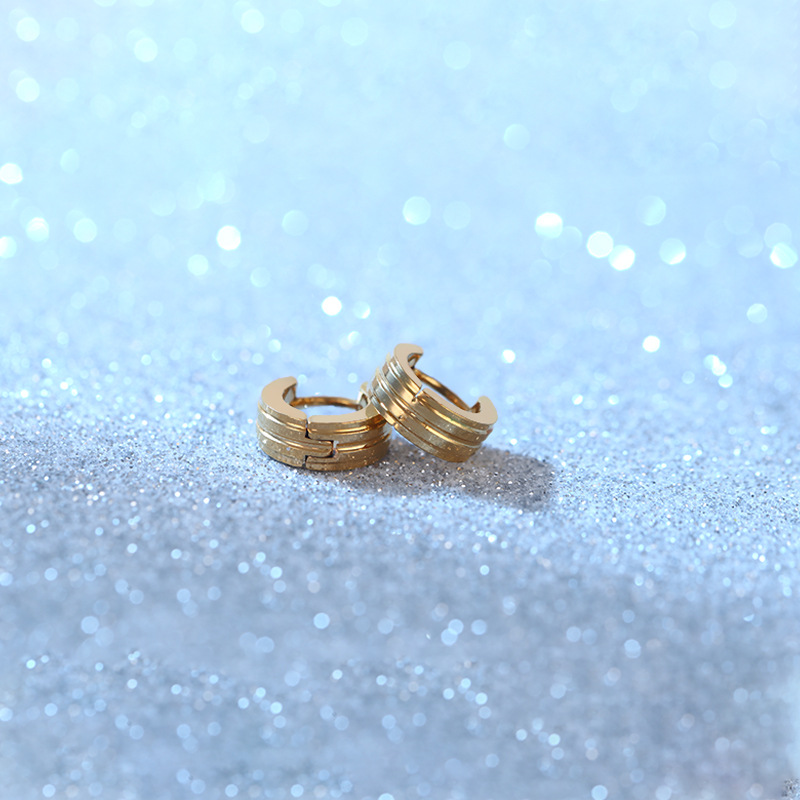 5:4*7mm earrings step midline gold