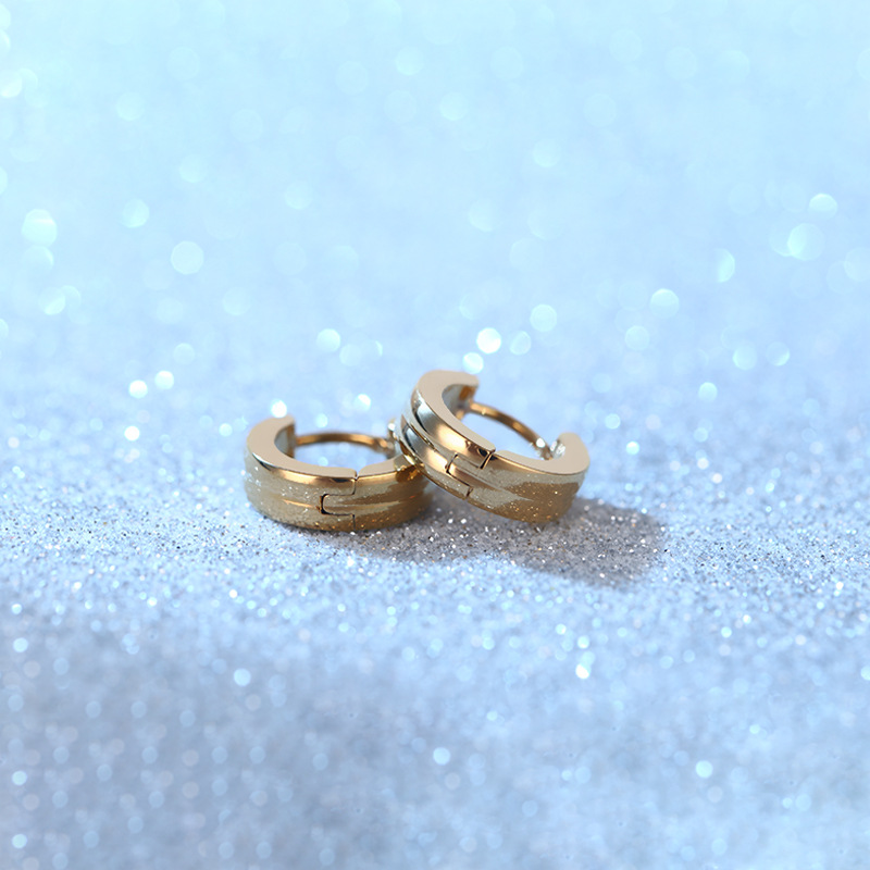 13:4*9mm earrings beveled concave ball gold