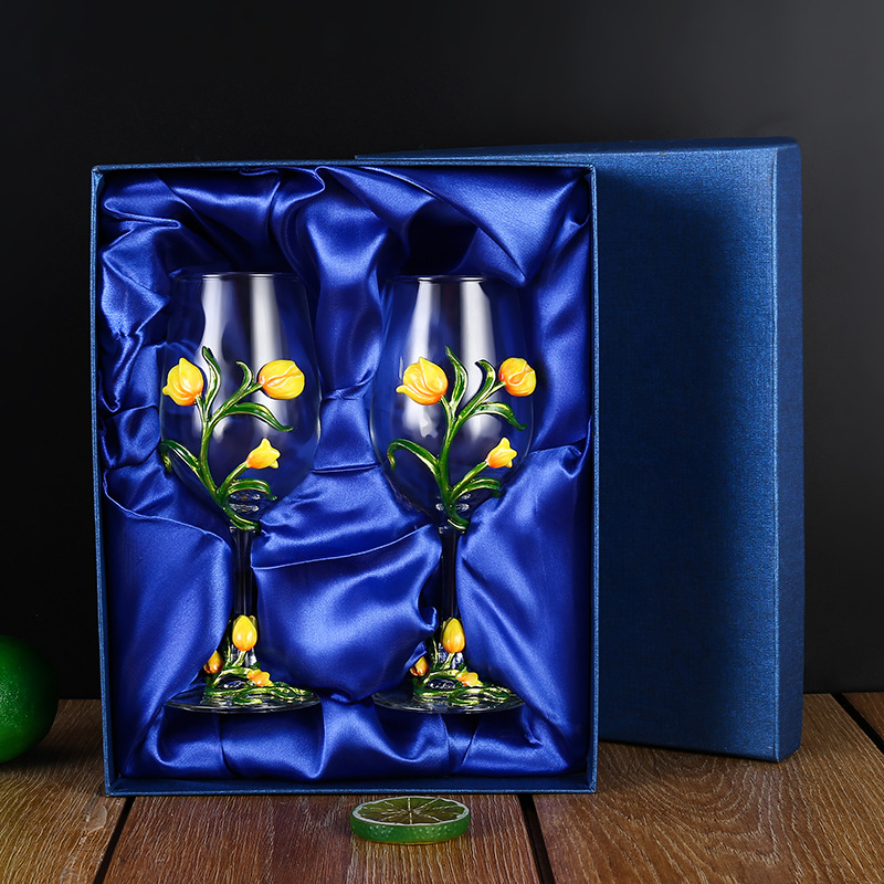 Yellow Tulip cup body cup bottom 2 pieces gift box