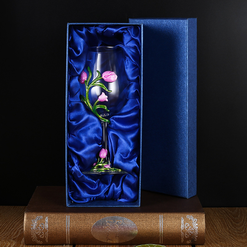 Purple tulip cup body cup bottom single gift box
