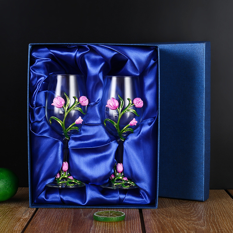 Purple Tulip cup body cup bottom 2 pieces gift box