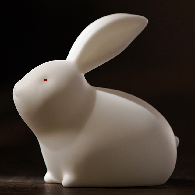 1:Cute pet Jade Rabbit (female) 7.3*5.1*7cm