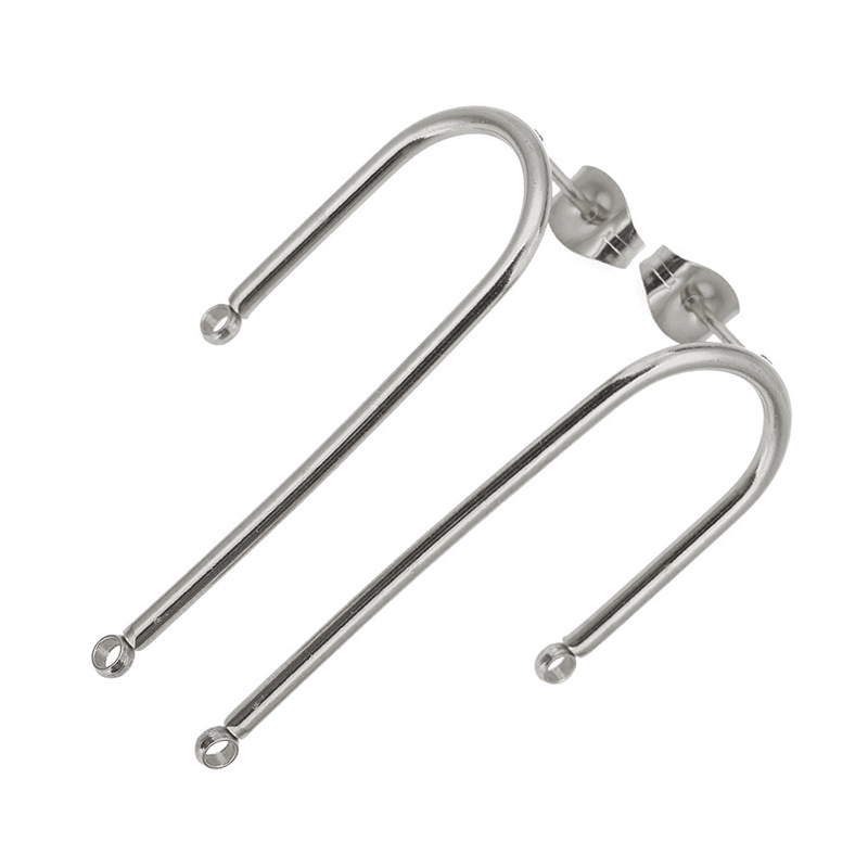 2:U-shaped earrings in steel