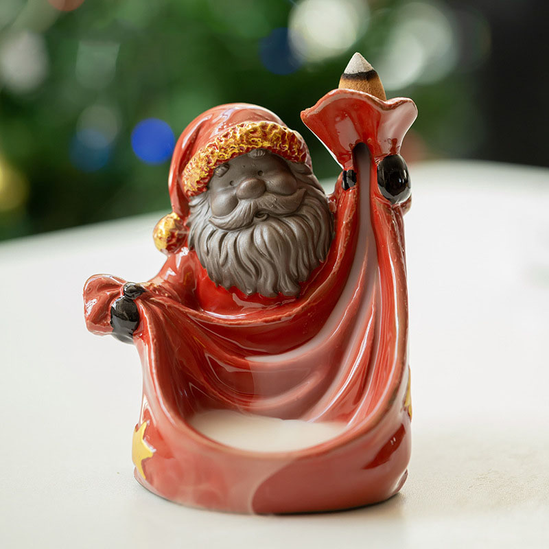Santa Claus reverse Flow censer/Red glaze 10.5*11*