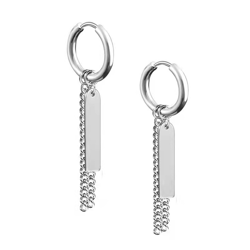 1:Steel earrings 12*2.5