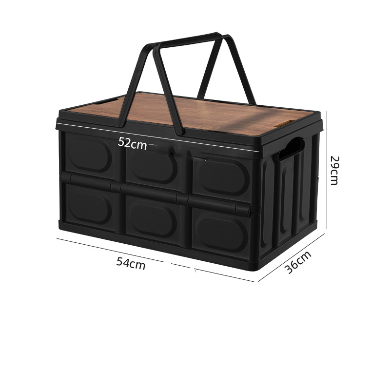 Large Size 55L(Black) with handle   wooden lid