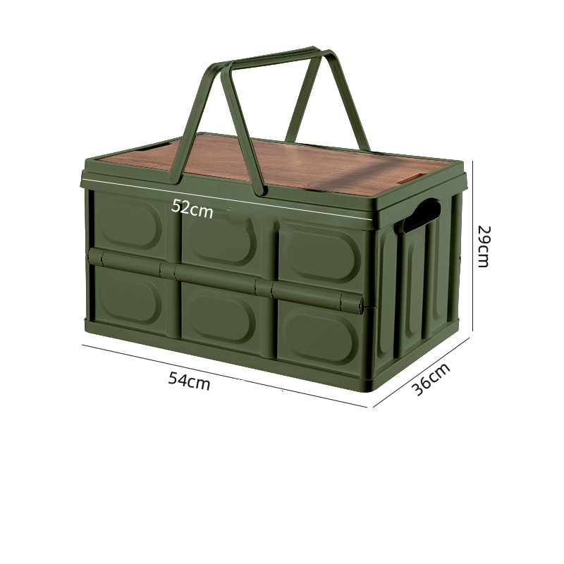 Large Size 55L(Green) with handle   wooden lid
