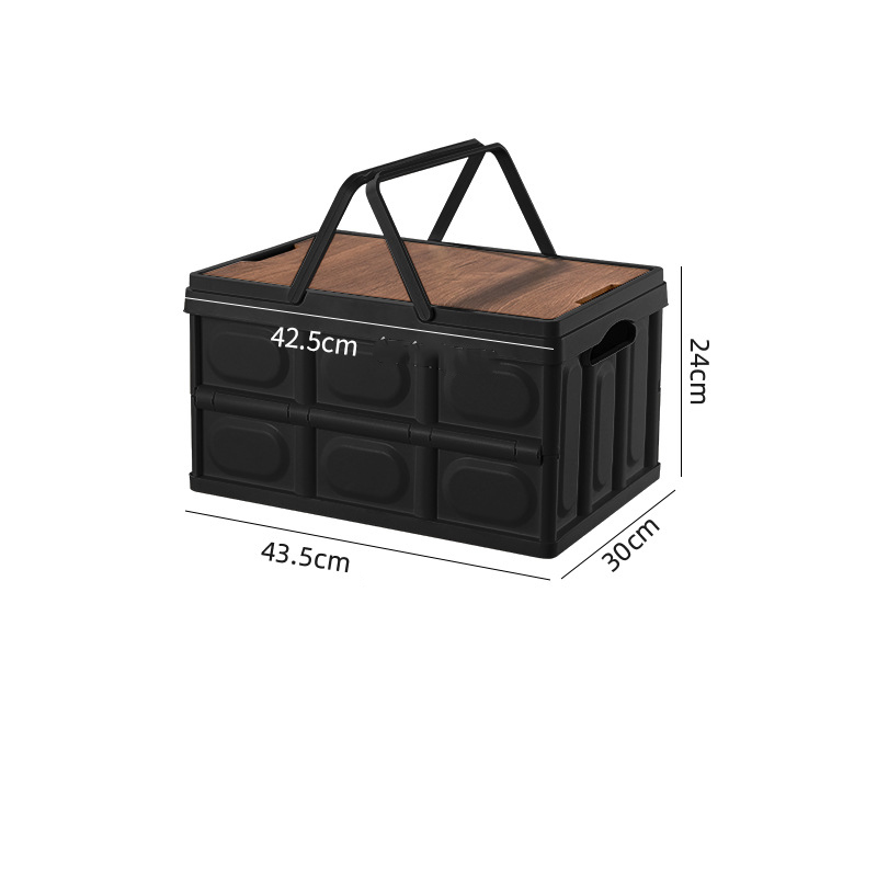 Small Size 30L(Black) with handle   wooden lid