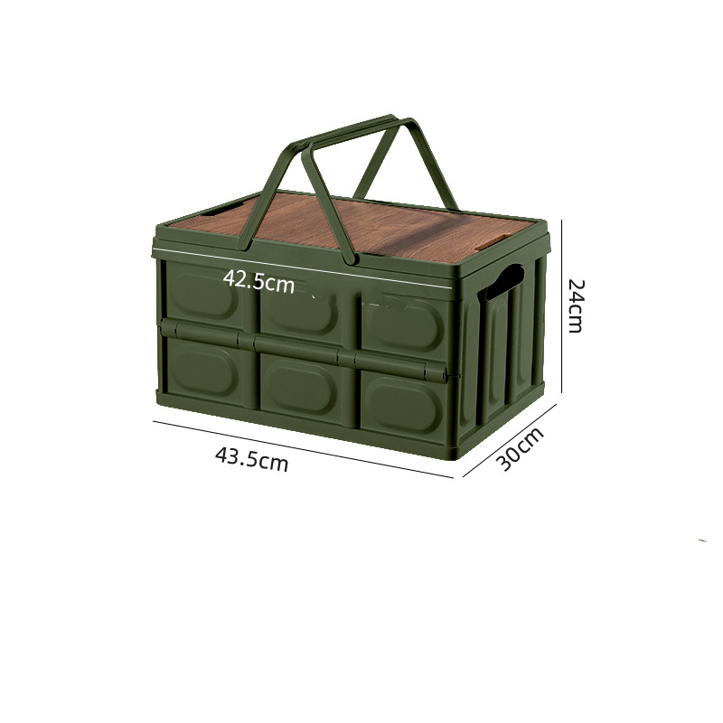 Small Size 30L(Green) with handle   wooden lid