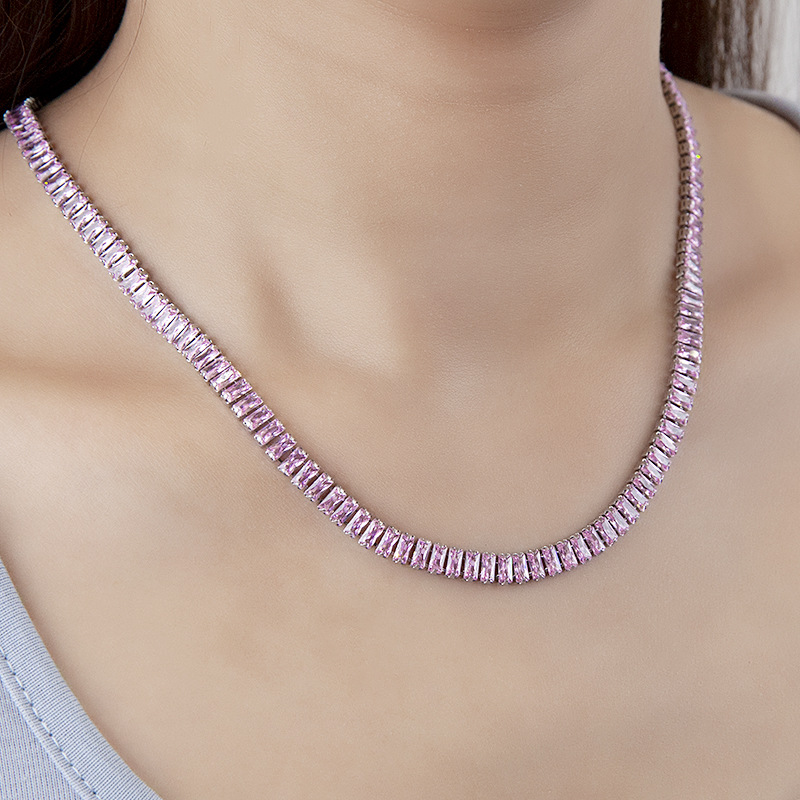 6mm*45 3cm steel pink Zirconium