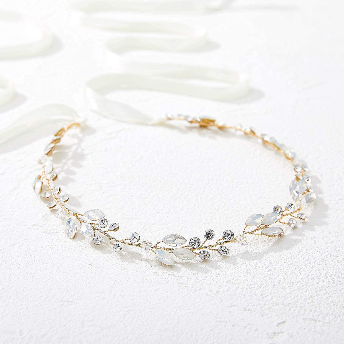 1:Gold-tone protein diamond with hair band