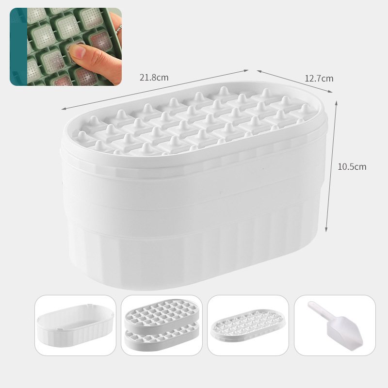 [Single Cover model] White 2-layer set 72 grids ice shovel delivery